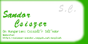 sandor csiszer business card